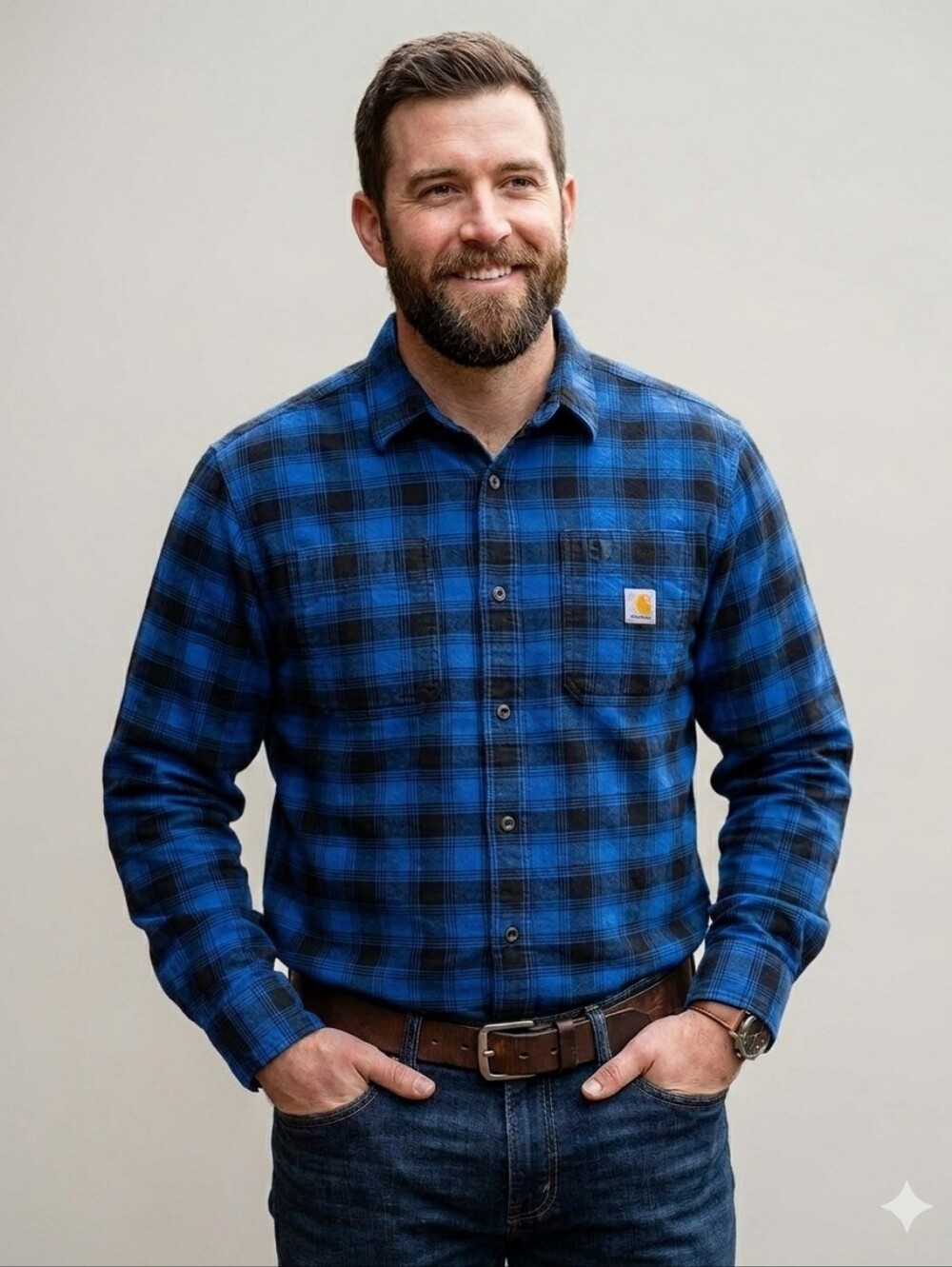 Carhartt 2XL Men's Relaxed Fit Midweight Flannel Long Sleeved Plaid Shirt